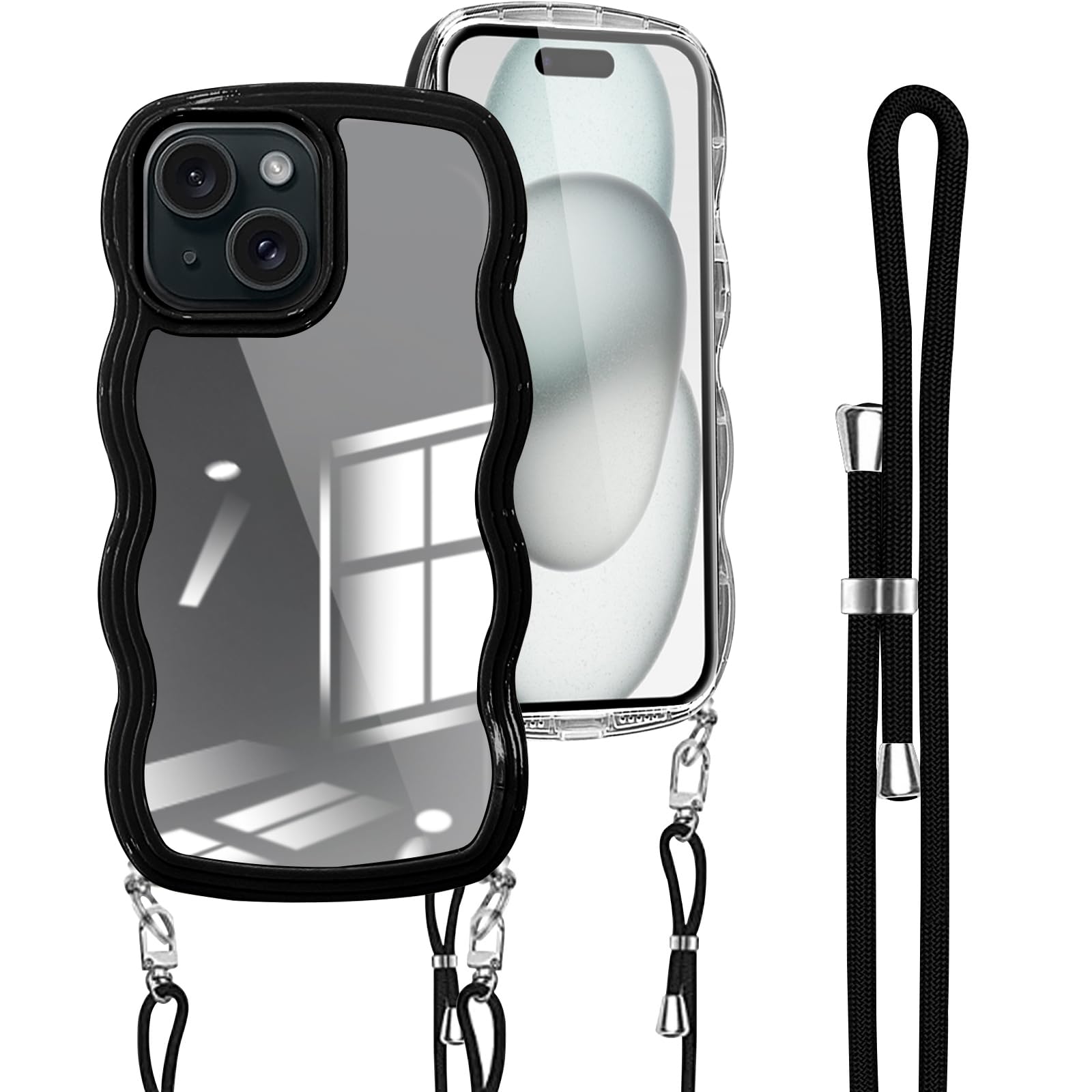 Amazon.co.jp: iPhone 15 ケース クリア ショルダー カバー 首掛け 肩